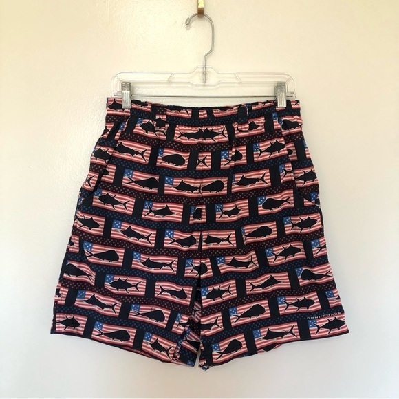 Columbia PFG Swim Trunks Fish Americana Print Medium 8L - Picture 1 of 8